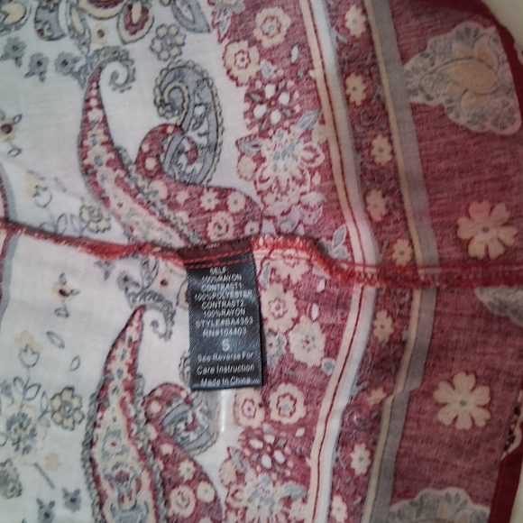 Blu Pepper EUC Crochet Lace Dress Burgundy and Cream Sz. S - Picture 7 of 9